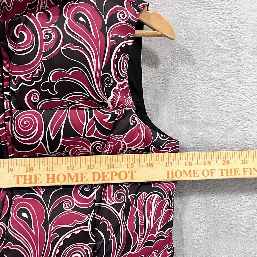 Athleta Down Filled Puffer Vest Womens XS Coat Paisley Puffer Pink Winter Floral - Picture 9 of 11